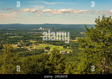 Der Blick vom Gipfel des Mount Holyoke in Hadley, Massachusetts Stockfoto