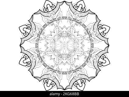 Mandala Pattern zum Ausmalen und Dekorieren, illustriert von Art by Uncle Stockfoto