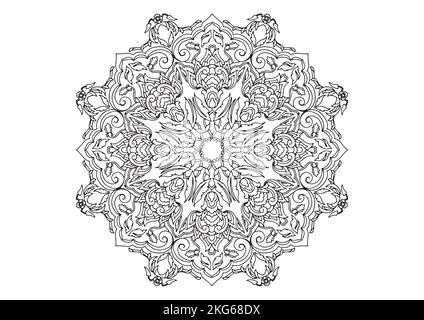 Mandala Pattern zum Ausmalen und Dekorieren, illustriert von Art by Uncle Stockfoto