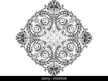 Mandala Pattern zum Ausmalen und Dekorieren, illustriert von Art by Uncle Stockfoto