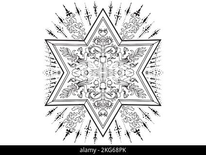 Mandala Pattern zum Ausmalen und Dekorieren, illustriert von Art by Uncle Stockfoto