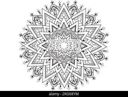 Mandala Pattern zum Ausmalen und Dekorieren, illustriert von Art by Uncle Stockfoto