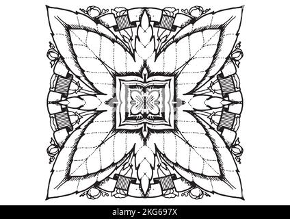 Mandala Pattern zum Ausmalen und Dekorieren, illustriert von Art by Uncle Stockfoto