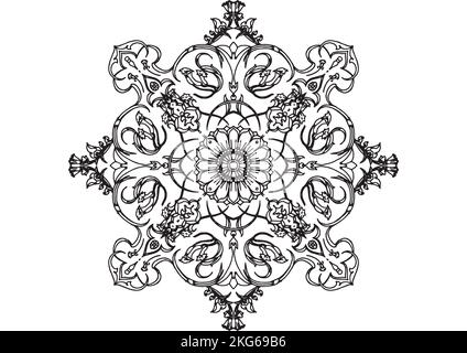 Mandala Pattern zum Ausmalen und Dekorieren, illustriert von Art by Uncle Stockfoto