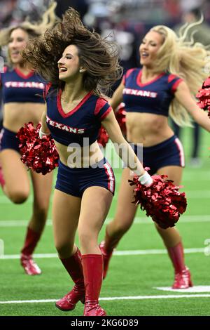 Houston Texans Cheerleaders während des NFL Football Game zwischen den Washington Commanders und den Houston Texans am Sonntag, den 20. November 2022, bei NRG Stockfoto