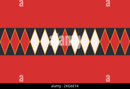 Abstrakt Nahtloses ethnisches Akha bestickter Stoff Musterdesign für Textil, Kleidung, Hintergrundmuster, Textur und Möbel Ornament Print für Stock Vektor