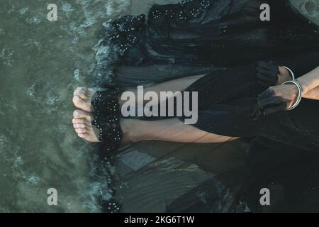 Nahaufnahme Frauenbeine Konzeptfoto Stockfoto