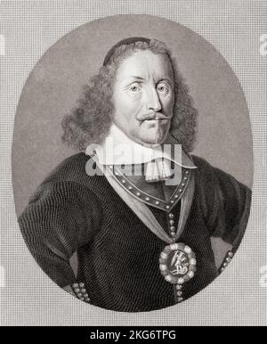 Cornelis de Witt, 1623 - 1672. Niederländischer Politiker und Marinekommandeur. Er war der Bruder von Johan de Witt. Beide wurden von einem Lynchmob orgistischer Sympathisanten ermordet. Aus einem Druck aus dem 19.. Jahrhundert. Stockfoto