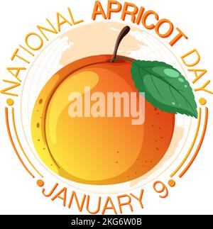National Apricot Day Poster Design Illustration Stock Vektor