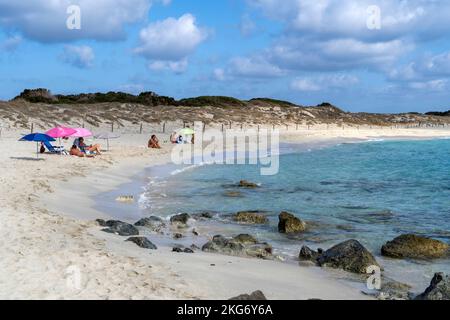 Levante Beach, Formentera, Balearen, Spanien Stockfoto