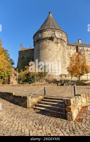 Turm des Schlosses Bentheim in Bad Bentheim, Niedersachsen Stockfoto