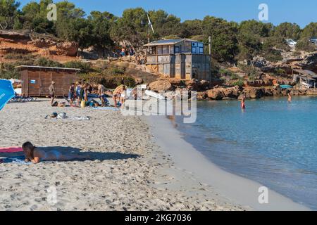 Cala Saona Beach, Formentera, Balearen, Spanien Stockfoto