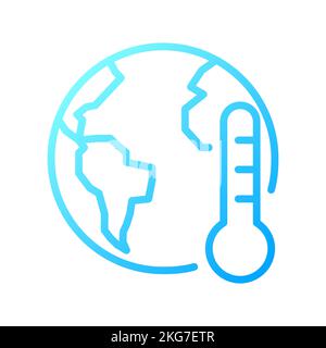 Symbol für linearen Gradienten mit dem perfekten Pixel für globale Erwärmung Stock Vektor