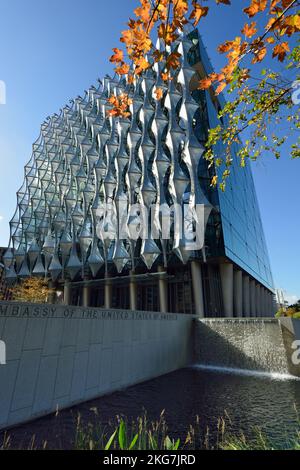 Botschaft der Vereinigten Staaten von Amerika (USA), Nine Elms Lane, Wandsworth, London, Vereinigtes Königreich Stockfoto