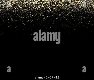 Abstrakt fallende goldene Konfetti. Magischer Goldstaub. Festliche Weihnachten Hintergrund. Goldener Regen. Stock Vektor