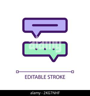 Kommunikation mit Chat bot Pixel Perfect RGB Color ui-Symbol Stock Vektor