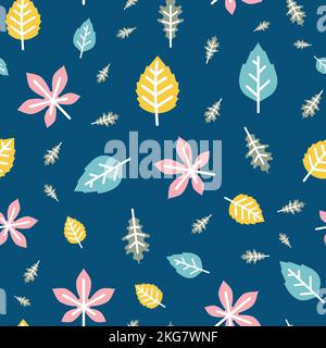 Vektor Pastell Herbst Blätter wiederholen Muster Hintergrund Design Stock Vektor