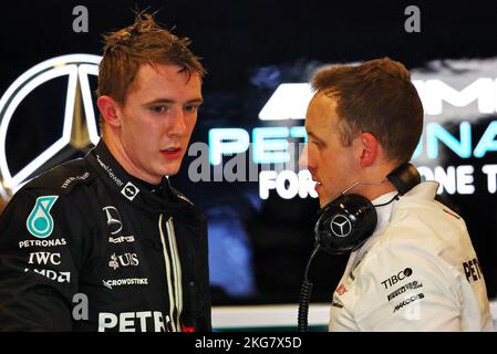 Abu Dhabi, Abu Dhabi. 22.. November 2022. Abu Dhabi, Abu Dhabi. 22.. November 2022. Abu Dhabi, Abu Dhabi. 22.. November 2022. Frederik Vesti (DEN) Mercedes AMG F1 Testfahrer. 22.11.2022. Formula 1 Testing, Yas Marina Circuit, Abu Dhabi, Dienstag. Der Bildnachweis sollte lauten: XPB/Alamy Live News. Stockfoto