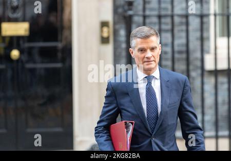 London, Großbritannien. 22.. November 2022. Mark Harper, Verkehrssekretär, bei einer Kabinettssitzung in der Downing Street 10 in London. Kredit: Ian Davidson/Alamy Live Nachrichten Stockfoto
