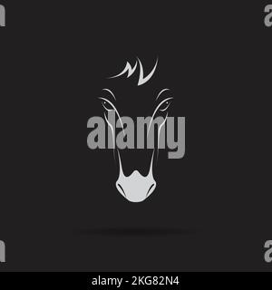 Vektor eines Pferdekopfes auf schwarzem Hintergrund. Wilde Tiere. Pferdekopf-Symbol oder -Logo. Leicht editierbare Vektorgrafik mit Ebenen. Stock Vektor