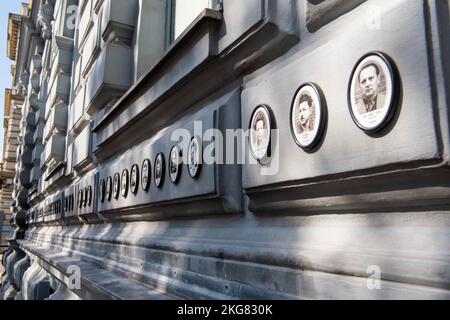 Außenansicht des Hauses des Terrors auf der Andrassy Avenue in Budapest Ungarn Europa Stockfoto