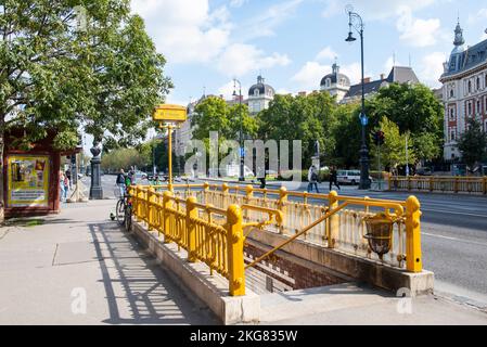 U-Bahn-Station auf der Andrassy Avenue in Budapest Ungarn Europa EU Stockfoto