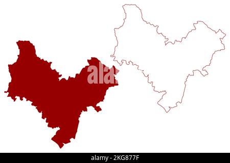 Stratford-on-Avon nicht-Metropolregion (Vereinigtes Königreich Großbritannien und Nordirland, zeremonielle Grafschaft Warwickshire oder Warks, England) m Stock Vektor