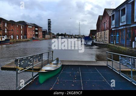 Flussbecken Des Exeter-Kanals. Stockfoto
