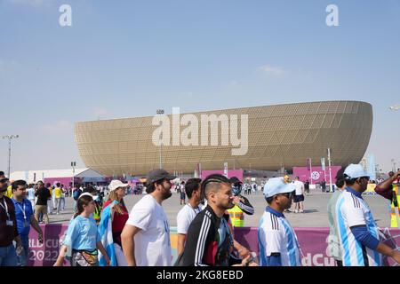 Lusail, Katar. 22.. November 2022. Lusail, Katar. 22.. November 2022. Lusail Stadium Fußball/Fußball: FIFA Fußball-Weltmeisterschaft Katar 2022 Gruppe-C-Spiel zwischen Argentinien 1-2 Saudi-Arabien im Lusail Stadium in Lusail, Katar . Quelle: Naoki Morita/AFLO SPORT/Alamy Live News Quelle: Aflo Co. Ltd./Alamy Live News Stockfoto