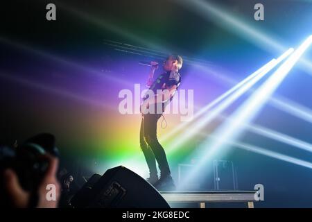 Prusikin von Little Big, einer russischen Rave-Band, tritt live am Veranstaltungsort Progressja in Warschau auf. Kredit: ASWphoto/Alamy Live Nachrichten Stockfoto