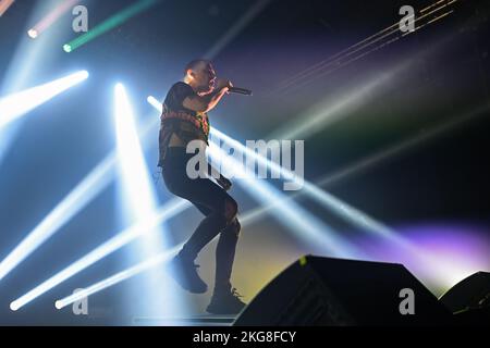 Prusikin von Little Big, einer russischen Rave-Band, tritt live am Veranstaltungsort Progressja in Warschau auf. Kredit: ASWphoto/Alamy Live Nachrichten Stockfoto