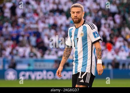 Alejandro 'Papu' Gomez aus Argentinien zwischen Argentinien und Saudi-Arabien am 22. November 2022 im Lusail Stadium in Al Daayen, Katar (Foto: Andrew Surma/ SIPA USA) Stockfoto