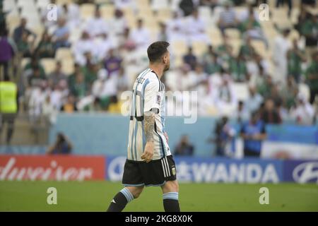 Doha-Katar, 22. November 2022, Katar-Weltmeisterschaft , Spiel zwischen ARGENTINISCHEN und SAUDI-ARABISCHEN Teams im Lusaul-Stadion Stockfoto