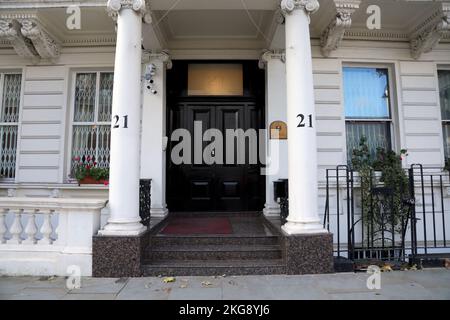 Die Botschaft der Republik Irak am 21 Queen’s Gate, London, Vereinigtes Königreich, am 22. November 2022 Stockfoto