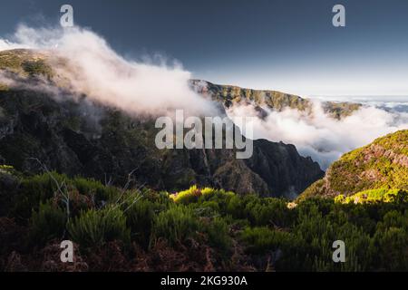 Fantastische Fotos von Madera Portugal mit wunderschönem Licht und atemberaubenden Landschaften. Stockfoto