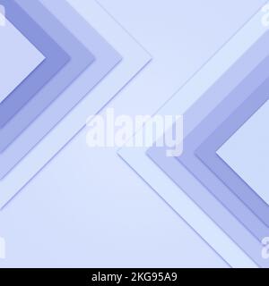Große hellblaue und hellblaue Dreiecke mit Schlagschatten übereinander. Einfaches abstraktes Muster für Design oder Hintergrund. Lebendige Farben. Stockfoto