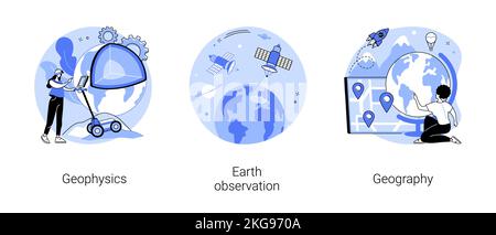 Planetarische Wissenschaft abstrakte Konzept Vektor Illustrationen. Stock Vektor