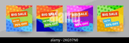 Social Media Post-Vorlage, bearbeitbare Social Media Banner-Vorlage. Hintergrund für Social-Media-Geschichten Verkauf Design Vektor. Vorlage Posten. Vektorgrafik Stock Vektor