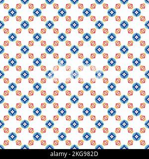 Mehrfarbiger, nahtloser, abstrakter Mustereindruck. Hintergrund und Hintergrund. Mehrfarbig. Farbenfrohes Ornament-Dessin. Farbige Mosaikornamente. Vektorgrafik il Stock Vektor