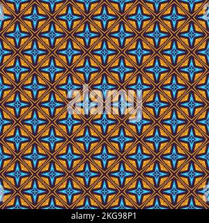 Mehrfarbiger, nahtloser, abstrakter Mustereindruck. Hintergrund und Hintergrund. Mehrfarbig. Farbenfrohes Ornament-Dessin. Farbige Mosaikornamente. Vektorgrafik il Stock Vektor