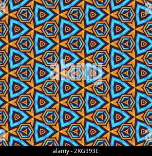 Mehrfarbiger, nahtloser, abstrakter Mustereindruck. Hintergrund und Hintergrund. Mehrfarbig. Farbenfrohes Ornament-Dessin. Farbige Mosaikornamente. Vektorgrafik il Stock Vektor