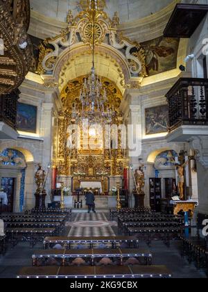 Allgemeiner Blick auf das Innere des Igreja do Bom Jesus da Cruz, Barcelos Stockfoto