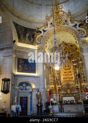 Allgemeiner Blick auf das Innere des Igreja do Bom Jesus da Cruz, Barcelos Stockfoto
