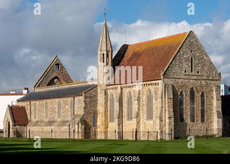 Die Garrison-Kirche in Old Portsmouth, England. November 2022. Stockfoto