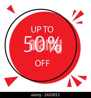 Rabatt bis zu 50. Design von Banner-Vorlagen für den Vertrieb für soziale Medien und Websites Stock Vektor