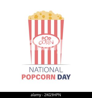 National Popcorn Tag moderne Vektor-Illustration Stock Vektor