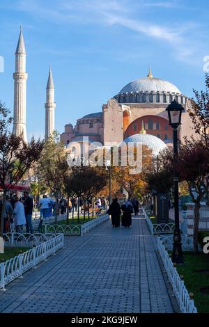 Hagia Sophia.Heilige große Moschee, und früher die Kirche der Hagia Sophia, einer der touristischen besuchten Orte Stockfoto