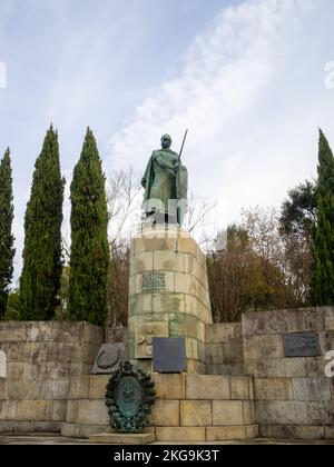 Statue von Dom Afonso Henriques, dem ersten König von Portugal, Guimarães Stockfoto