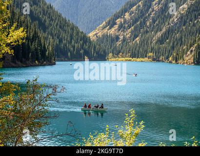 Kolsay Lakes National Park; Nordhang des Tian Shan-Gebirges, südöstlich von Kasachstan. Herbst, September Stockfoto