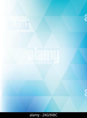 Abstraktes blau-türkisfarbenes Muster mit transparenten Dreiecken. Vektorgrafik Hintergrund Stock Vektor